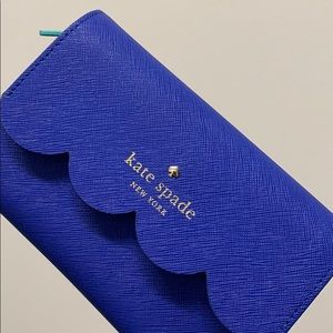 Kate Spade Scalloped Leather Tri-Fold Wallet